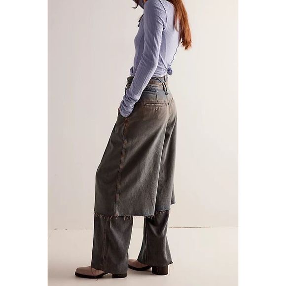 Free People We The Free Nocturne Double Hem Trouser Jeans Size 32 - Picture 4 of 9